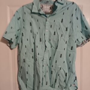 Denim & Flower Mint Pineapple Print Shirt